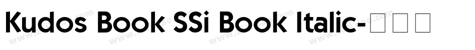 Kudos Book SSi Book Italic字体转换